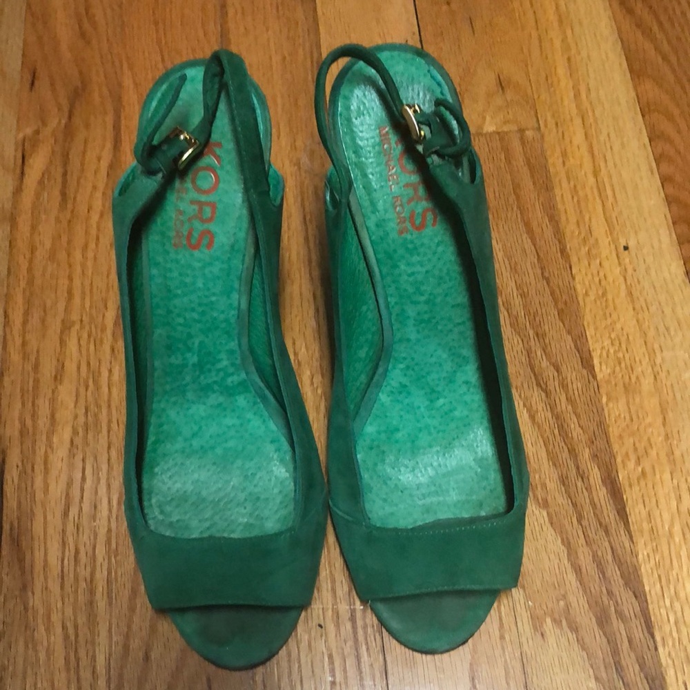 Green Wedge Sandals